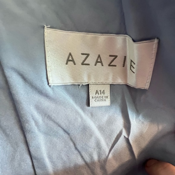 Off-The-Shoulder Lace Azazie Formal Dress - Picture 4 of 6